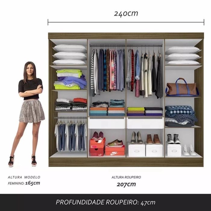 Guarda-Roupa Casal Mayra 8 Portas Boreal – Moveis Arapongas - Imagem 3