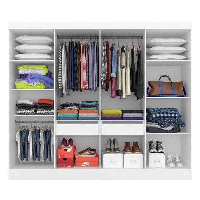 Guarda Roupa Casal Mayra 8 Portas Branco – Moveis Arapongas - Imagem 2