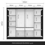 Guarda Roupa Casal Mayra 8 Portas Preto Fosco – Moveis Arapongas - Imagem 4