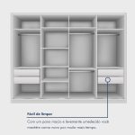 Guarda Roupa Casal Premium Liv 279,3cm 4 Portas 4 Gavetas Espresso Móveis - Imagem 3