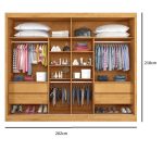Guarda Roupa Casal Ripado com Espelho 2 Portas de Correr 100 mdf Atlanta Made Marcs - Imagem 4