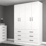 Guarda Roupa Casal Treviso 4 Portas 6 Gavetas – Branco Branco