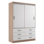 Guarda Roupa Casal Veneza Premium 2 Portas De Correr 6 Gavetas – Demolição – Branco Demolição – Branco - Imagem 3