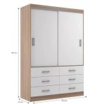 Guarda Roupa Casal Veneza Premium 2 Portas De Correr 6 Gavetas – Demolição – Branco Demolição – Branco - Imagem 4