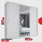 Guarda Roupa Casal com 3 Portas e 1 com 4 Espelhos 100% mdf London Yescasa - Imagem 4