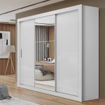 Guarda-Roupa Casal com Espelho 3 Portas 4 Gavetas 188,5cm Viena Yescasa
