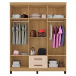 Guarda Roupa Casal e Cômoda Sapateira Cannes e Armário Multiuso Egito Carvalho Americano Off White – Incorplac - Imagem 3