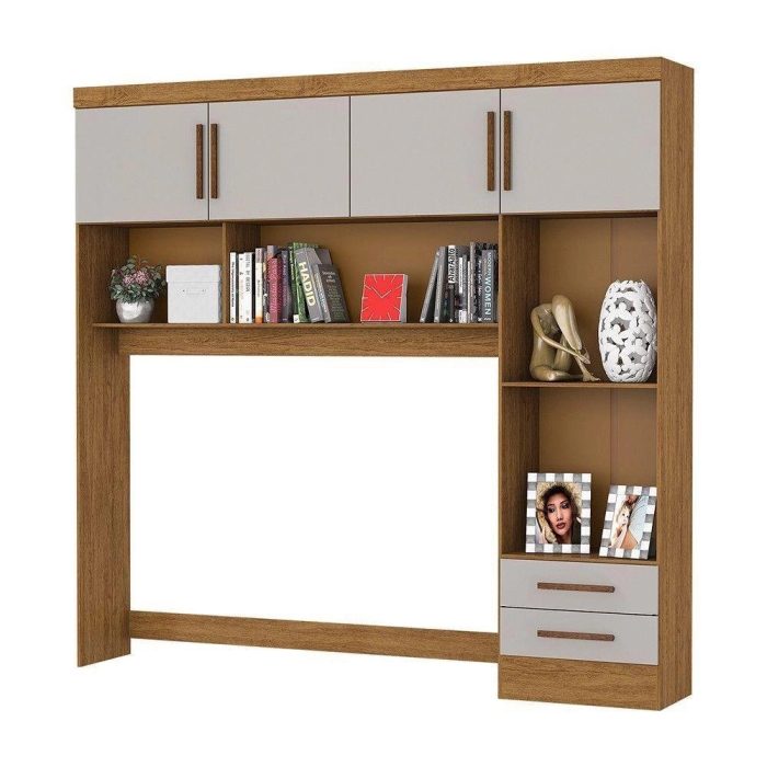 Guarda Roupa Modulado Paris 4 Portas 2 Gavetas Freijó Com Off White - Imagem 3