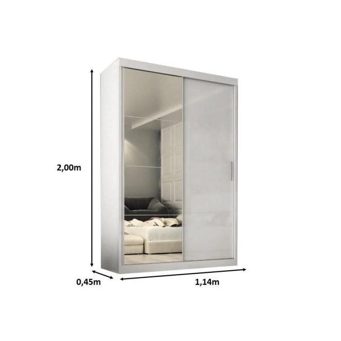 Guarda Roupa Roma 2 Portas Corre 2gav c Esp Branco - Imagem 3