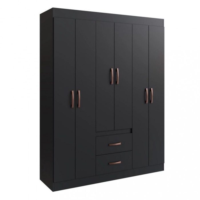 Guarda Roupa Solteiro 6 Portas 2 Gavetas Sidney Doripel - Imagem 2