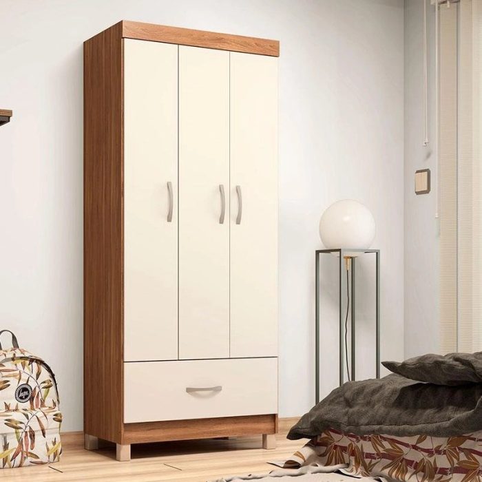Guarda Roupa Solteiro Prince Amêndola Touch Off White – Demóbile - Imagem 3