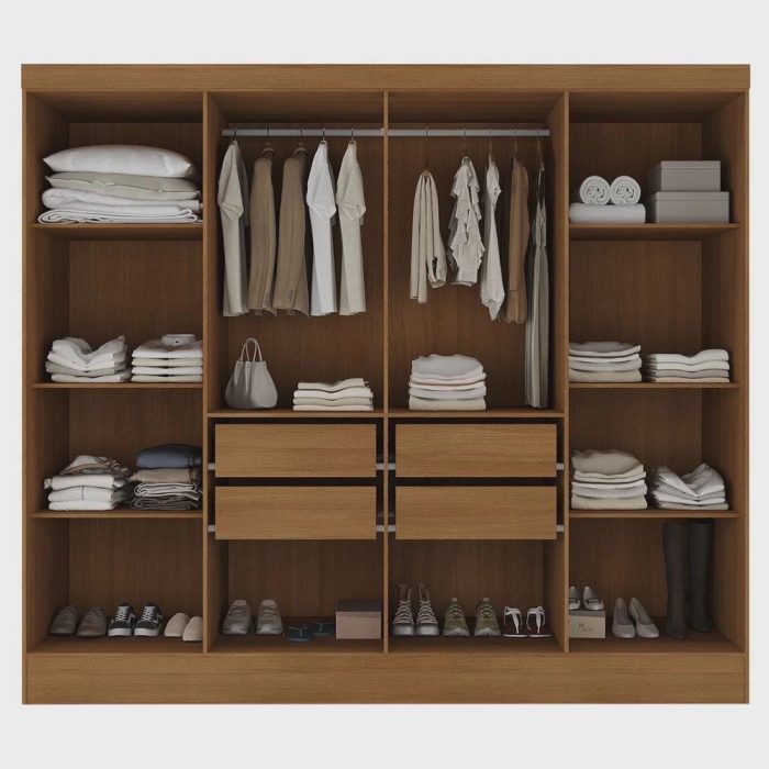 Guarda-roupa Casal 100% mdf 8 Portas 4 Gavetas Jatobá Yescasa - Imagem 2