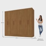 Guarda-roupa Casal 100% mdf 8 Portas 4 Gavetas Jatobá Yescasa - Imagem 3