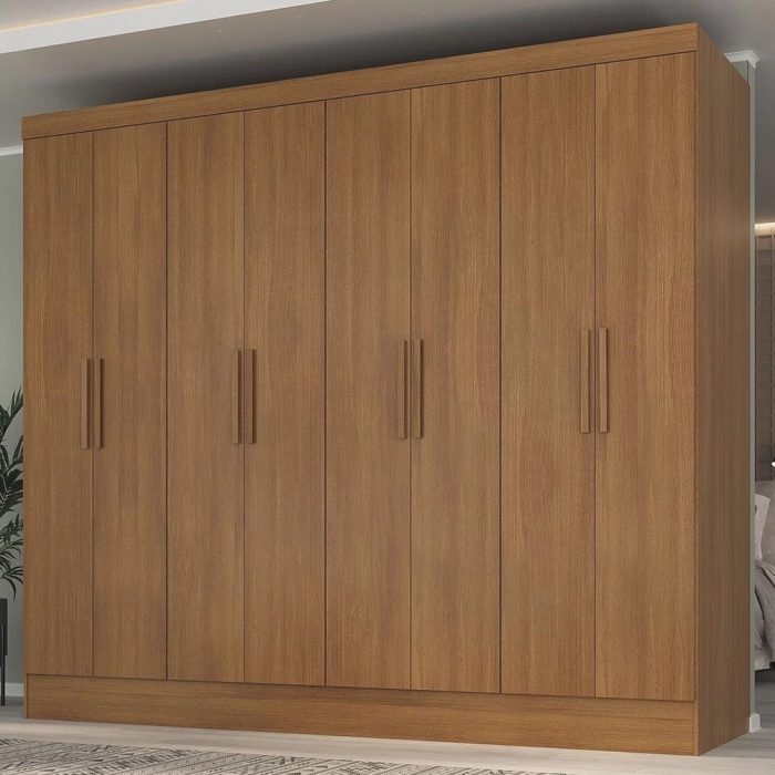 Guarda-roupa Casal 100% mdf 8 Portas 4 Gavetas Jatobá Yescasa - Imagem 1