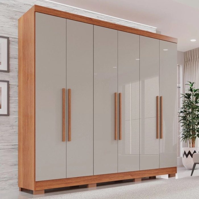 Guarda-roupa Casal 6 Portas 2 Gavetas França - Imagem 1