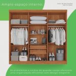 Guarda-roupa Casal 6 Portas 2 Gavetas França - Imagem 4