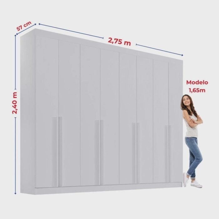 Guarda-roupa Casal mdf 08 Portas Império - Imagem 2