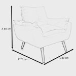 Kit 02 Poltrona Decorativa Opala Suede Bege smf decor - Imagem 3