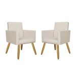 Kit 02 Poltronas Decorativa Sala Oferta Tecido Courino
