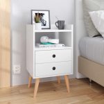 Kit 2 Mesas de Cabeceira Mesinhas Quarto Com Nicho e Gavetas Retrô Dream Plus – Branco – Lojas rpm - Imagem 2