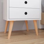 Kit 2 Mesas de Cabeceira Mesinhas Quarto Com Nicho e Gavetas Retrô Dream Plus – Branco – Lojas rpm - Imagem 4