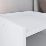 Kit 2 Mesas de Cabeceira Nicho Jogo de Mesinhas Quarto 1 Gaveta Puxador Concha Lauren Estilo Retrô – Branco – Lojas rpm - Imagem 3