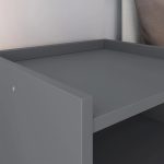 Kit 2 Mesas de Cabeceira Nicho Jogo de Mesinhas Quarto 1 Gaveta Puxador Concha Lauren Estilo Retrô – Cinza – Lojas rpm - Imagem 3