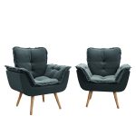 Kit 2 Poltronas Decorativas Dubai Para Sala Veludo Cinza Selmer