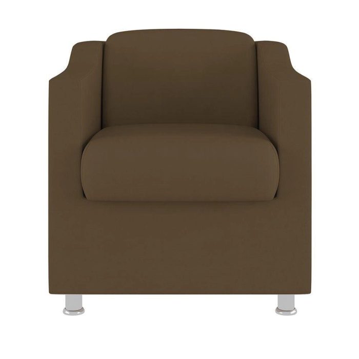 Kit 2 Poltronas Decorativas Tilla Consultório Recepção Sala Suede Cor: Marrom - Imagem 3