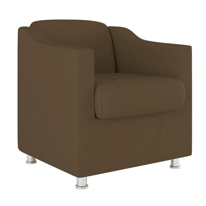 Kit 2 Poltronas Decorativas Tilla Consultório Recepção Sala Suede Cor: Marrom - Imagem 4