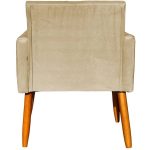Kit 3 Poltronas Para Recepção Nina Suede Cores Pé Palito 30cm Castanho – Suede - Imagem 3