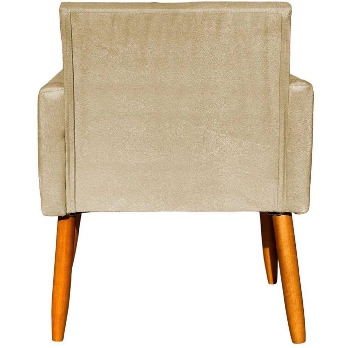 Kit 3 Poltronas Para Recepção Nina Suede Cores Pé Palito 30cm Castanho – Suede - Imagem 3