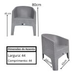 Kit 4 Poltronas Ibiza Cinza De Fibra Sintetica Jardim E Piscina - Imagem 3