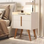 Mesa Cabeceira Denise 1 Gaveta 1 Porta Pés Palito Off White