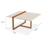 Mesa Centro Estilo Industrial Berlin Decorativa Moderna klm Móveis - Imagem 3