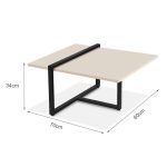 Mesa Centro Estilo Industrial Berlin Decorativa Moderna klm Móveis - Imagem 3