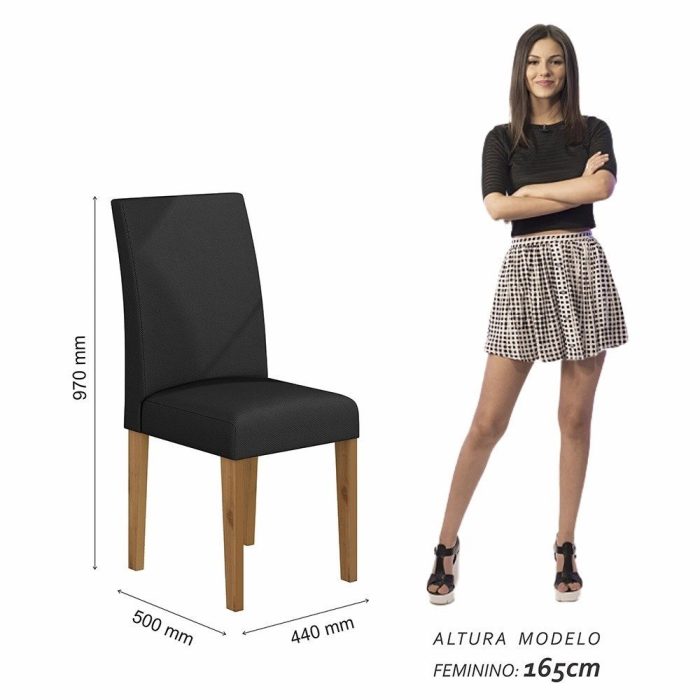 Mesa Com 4 Cadeiras 1,36 Versalhes Cinpretopreto – Móveis Arapongas - Imagem 3