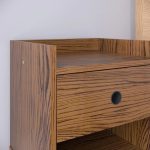 Mesa De Cabeceira Pequena Moderna Retrô Mesinha Decore Quarto Com Gaveta e Nicho – Freijó -Lojas rpm - Imagem 2