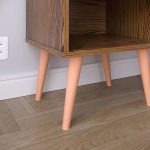 Mesa De Cabeceira Pequena Moderna Retrô Mesinha Decore Quarto Com Gaveta e Nicho – Freijó -Lojas rpm - Imagem 3
