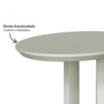 Mesa De Canto Apoio Oval 60cm 100% Mdf Off White Dalla Costa - Imagem 2