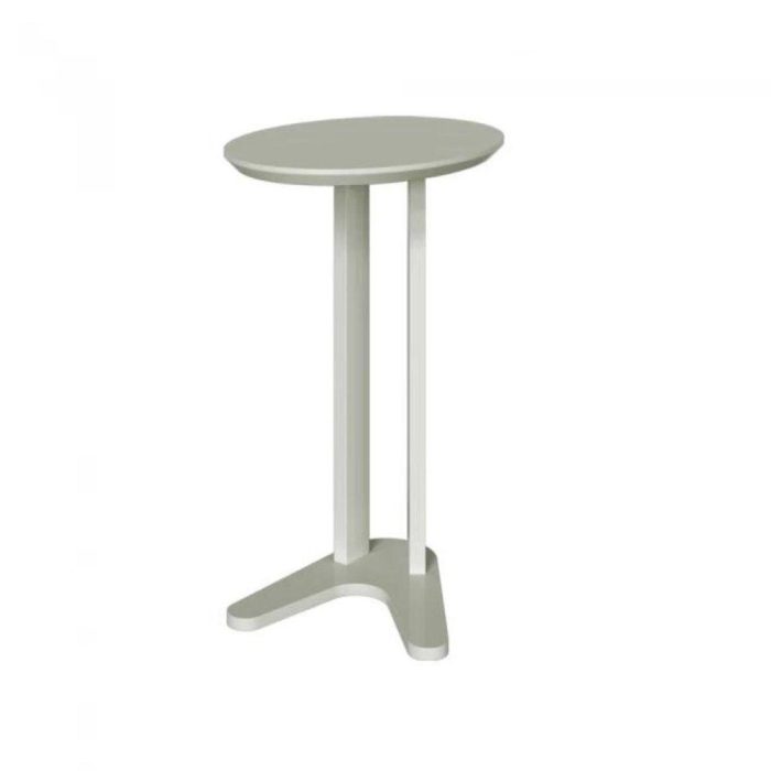 Mesa De Canto Apoio Oval 60cm 100% Mdf Off White Dalla Costa - Imagem 3