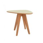 Mesa De Canto Orgânica 65x35cm 100% Mdf Off White Freijó Dalla Costa - Imagem 2