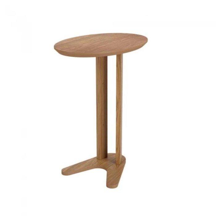 Mesa De Canto Oval 60cm 100% Mdf Freijó Dalla Costa - Imagem 2