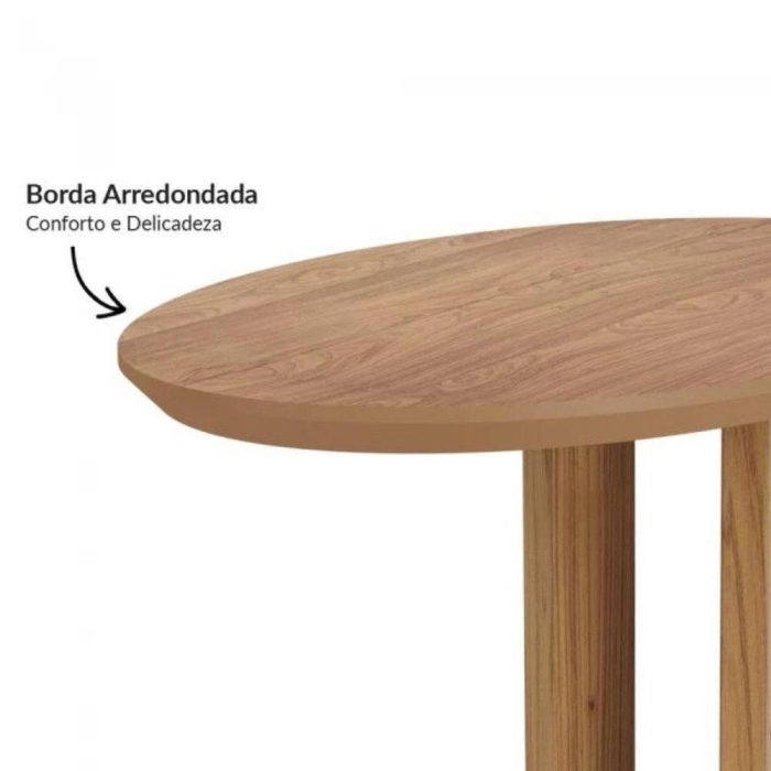 Mesa De Canto Oval 60cm 100% Mdf Freijó Dalla Costa - Imagem 3