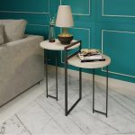 Mesa De Canto Redonda Orquídea Para Sala E Quarto – Off White – Branco