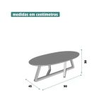 Mesa De Centro Classic Off White/Amêndoa – Tebarrot Móveis - Imagem 3
