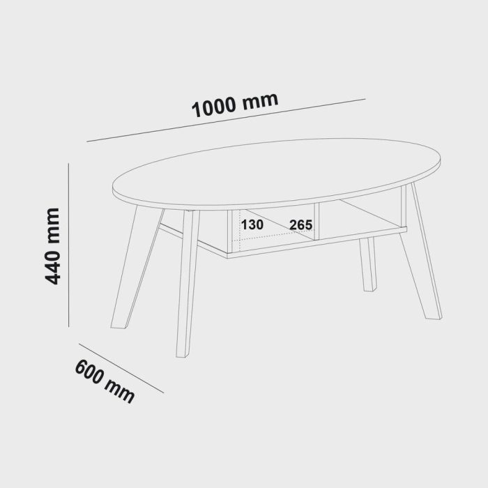 Mesa De Centro Com 2 Nichos Artely Diva Cor Off White Com Cedro - Imagem 5