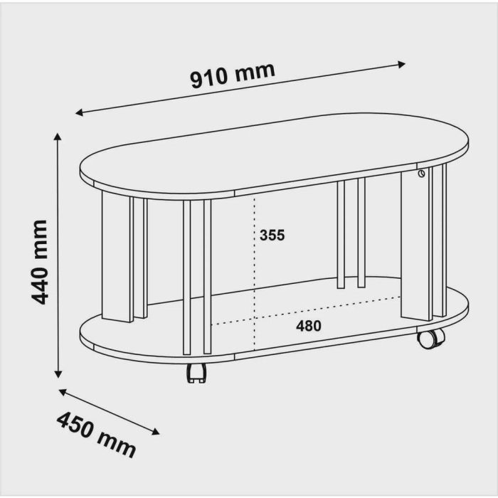 Mesa De Centro Em mdf Artely Mundi Cor Naturale - Imagem 4
