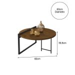 Mesa De Centro Para Sala E Quarto Orquídea – Imbuia – Marrom - Imagem 2