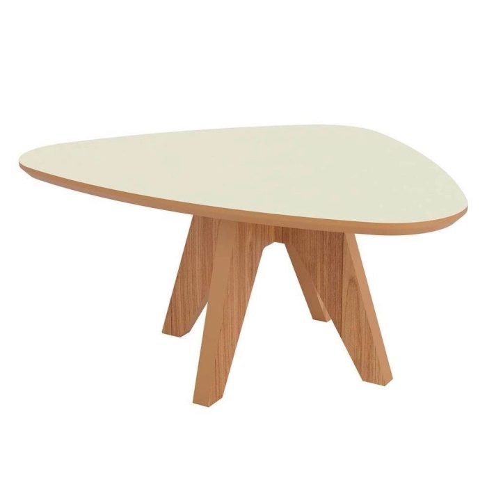 Mesa De Centro Para Sala Em 100% Mdf Freijó Off White Dalla Costa - Imagem 1